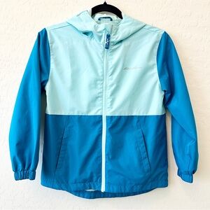 Eddie Bauer lightweight Lone Peak rain coat jacket Size Kids Small 7/8 Blue Teal
